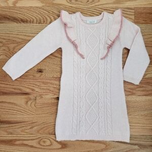Pink Ruffle Knit Dress. 2T/3T